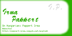 irma pappert business card